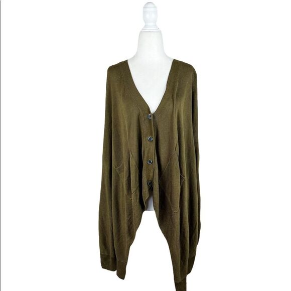 Silent + Noise UO Green Draped Oversized Cardigan Sz M - Picture 1 of 6